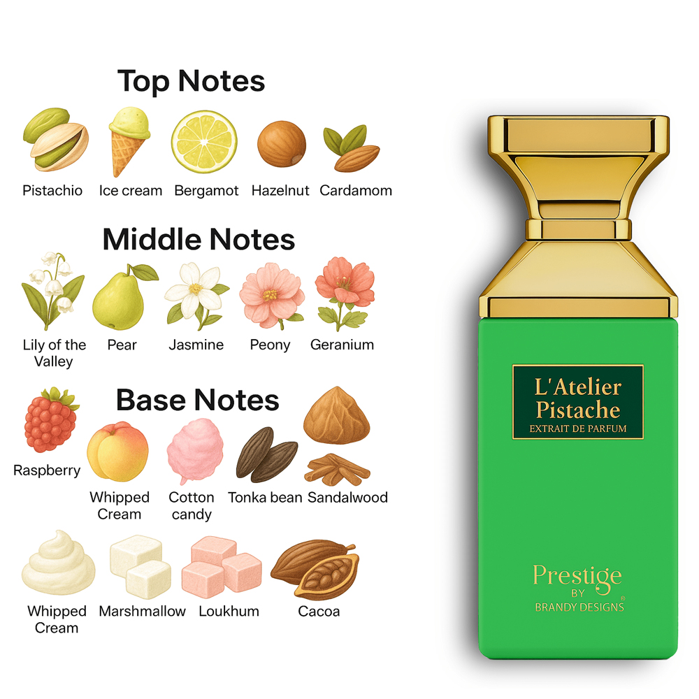 Brandy Designs L’Atelier Pistache Perfume For Unisex – 100 ml 2