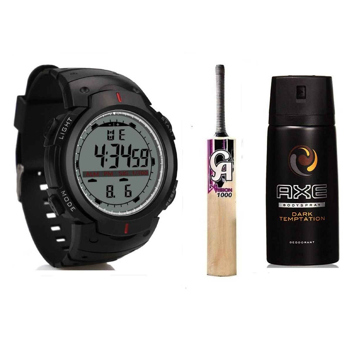 CA Bat 1000, Body Spray and Digital Sports Watch For Boys