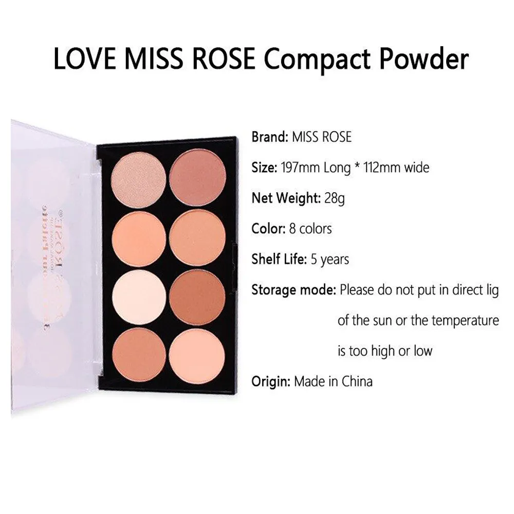 Miss Rose Compact Powder Palette - 8 Color