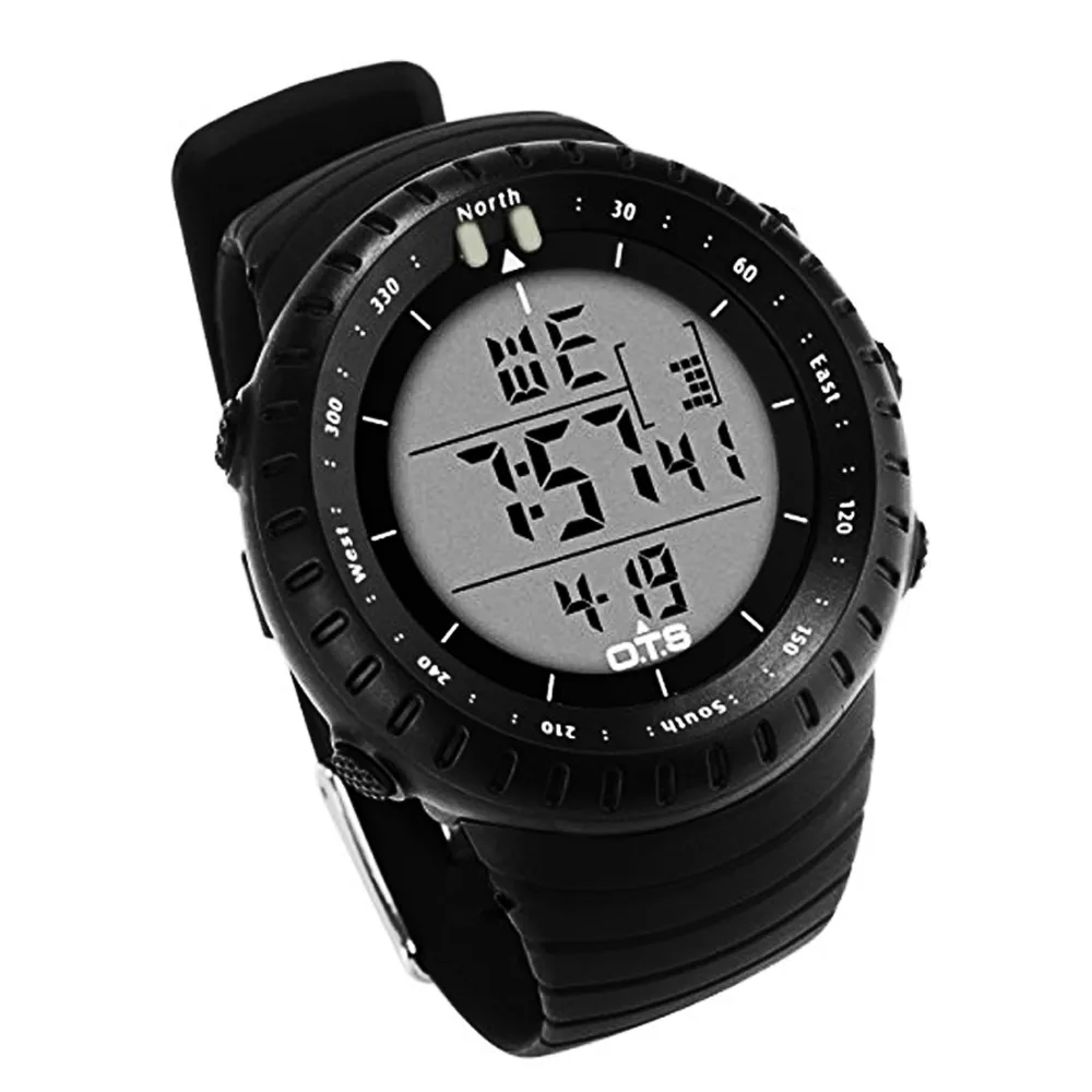 Black Rubber Digital Watch For Boys