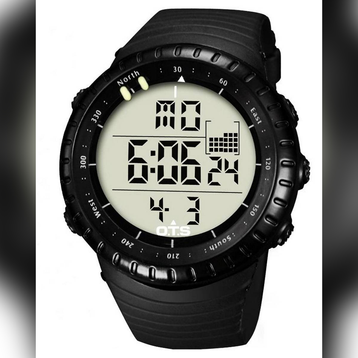 Black Rubber Strap Digital Watch For Boys - Black
