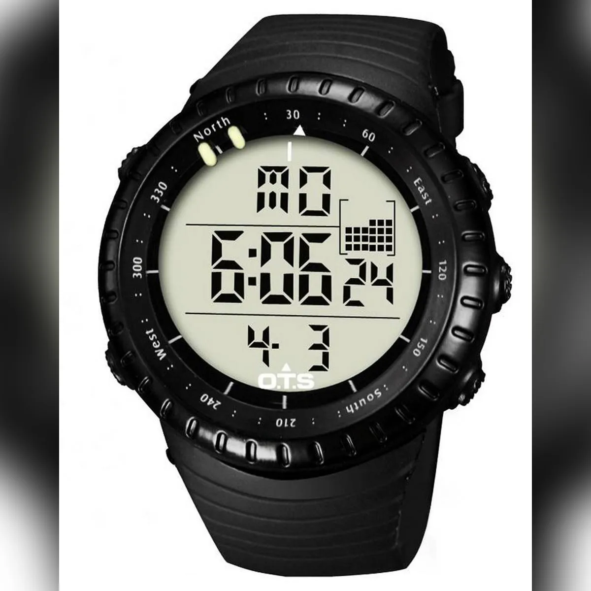 Black Rubber Strap Digital Watch For Boys - Black