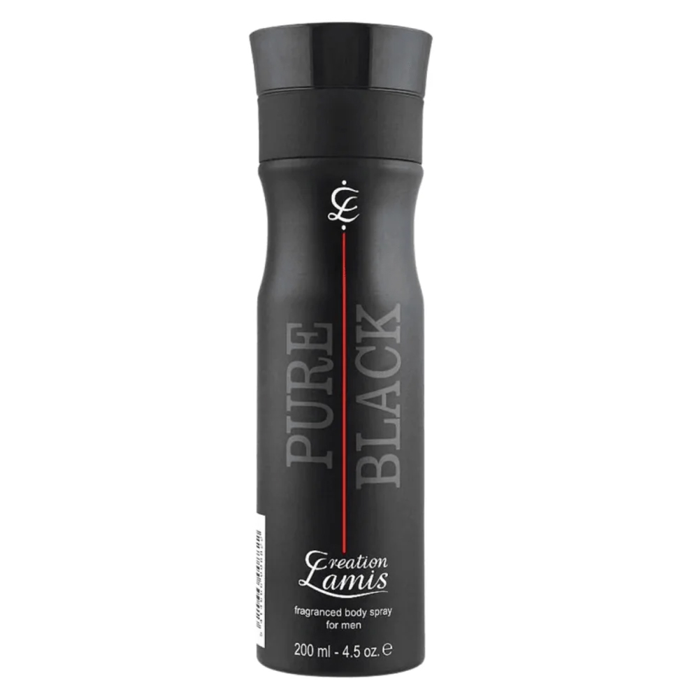 Creation Lamis Pure Black Body Spray Deodorant For Men - 200 ml