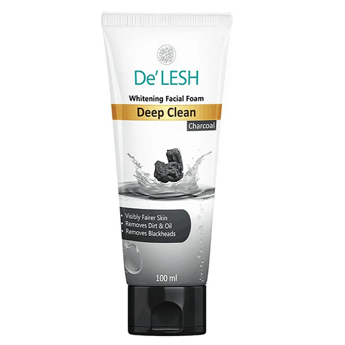 De’Lesh Charcoal Whitening Facial Foam Face Wash - 100 ml