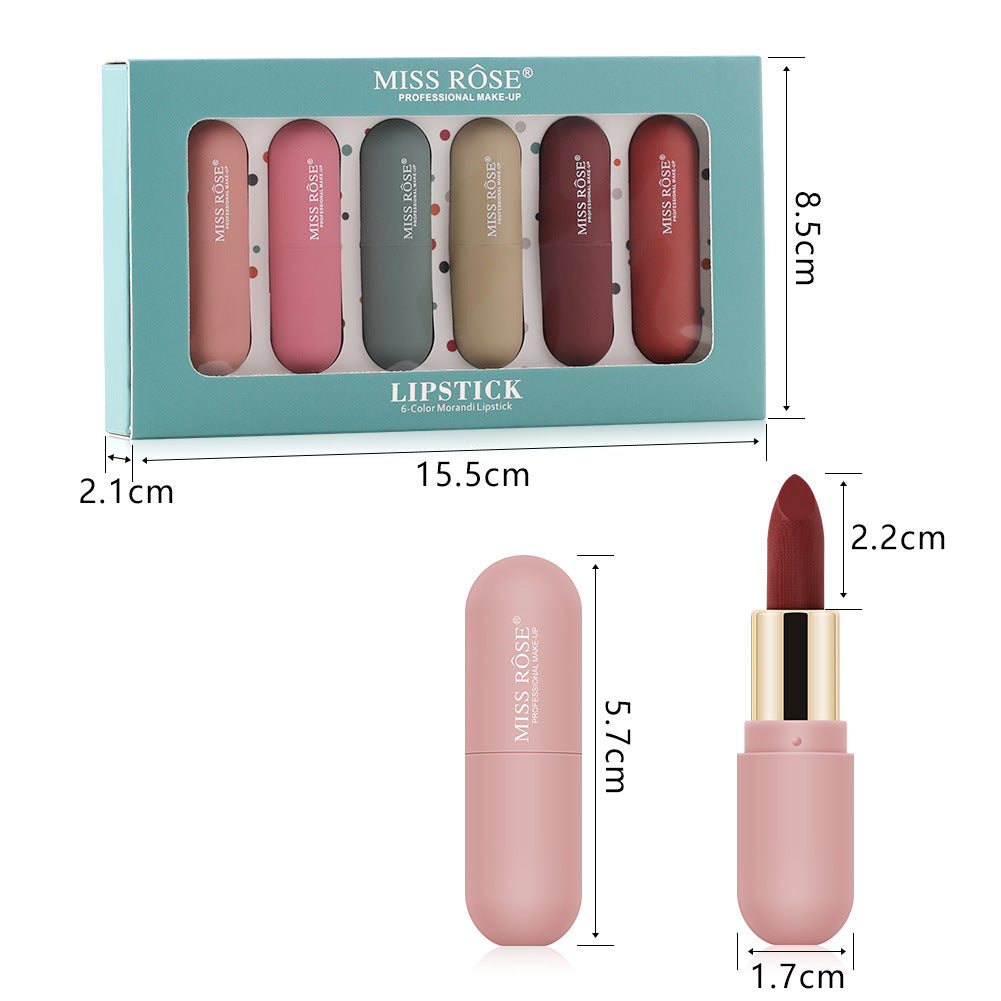 Miss Rose 6 Color Morandi Lipstick 2