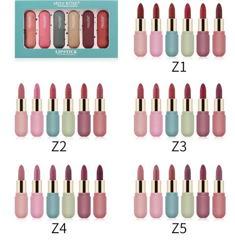 Miss Rose 6 Color Morandi Lipstick 6