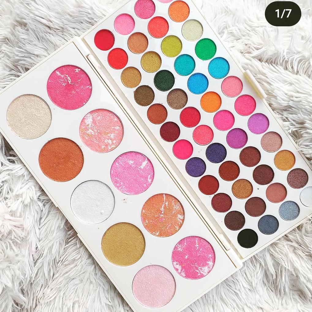Romantic Color 58 Shades Eye shadow - Makeup Highlighters - Face Blush on Blushers Kit 2