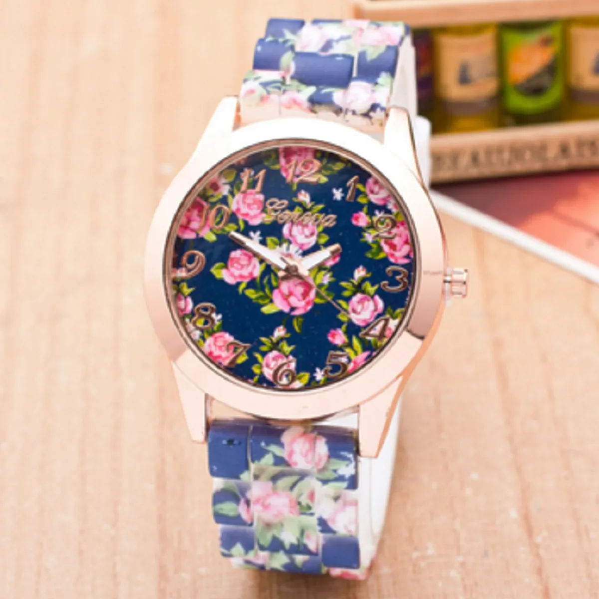 Rubber Strap Analog Watch For Women/Girls - Blue