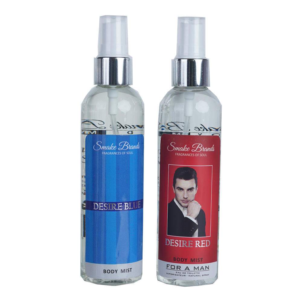 Pack of 2 - Smake Desire Blue &amp; Red Body Mist Body Spray For Men &amp; Women - 125 ml
